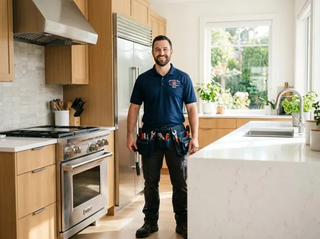 Appliance Repair Hero technician in a Algonquin, IL kitchen after an appliance repair